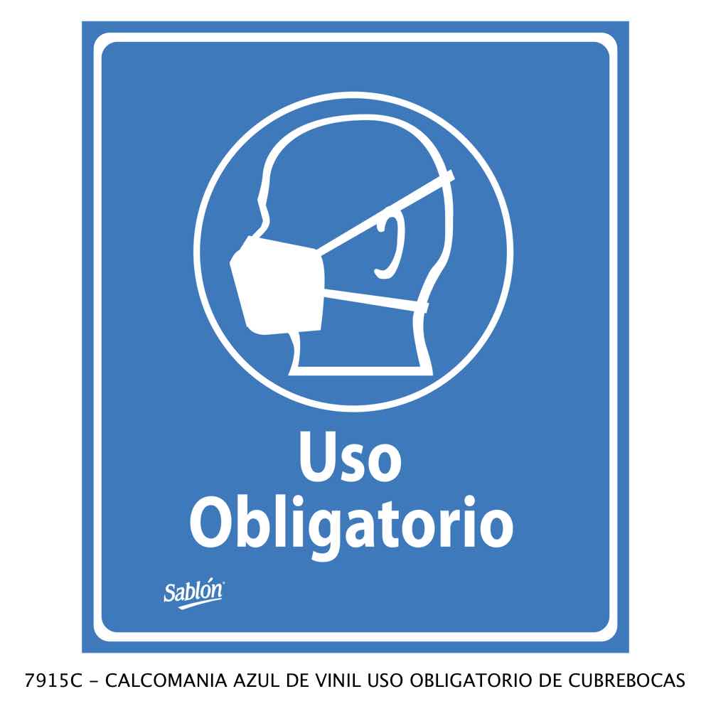 SENAL VINIL LOW TACK USO OBLIGATORIO CUBREBOCAS 7915C